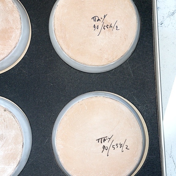 Handmade in Italy Complete Artisan Signed  Coaster Set New in Original Box - Picture 5 of 10